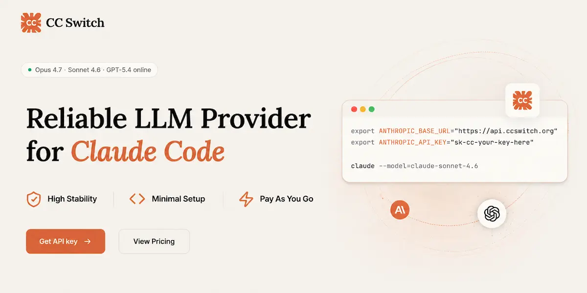 CC Switch — Reliable LLM Proxy for Claude Code (Anthropic & OpenAI ...